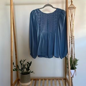 Chambray-Blue Blouse by Loft.